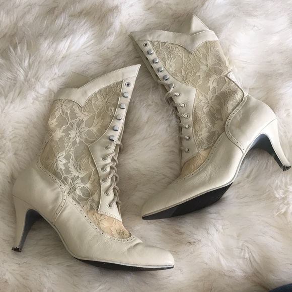 Vintage Shoes - Vintage Steam Punk Victorian Lace Up Boots